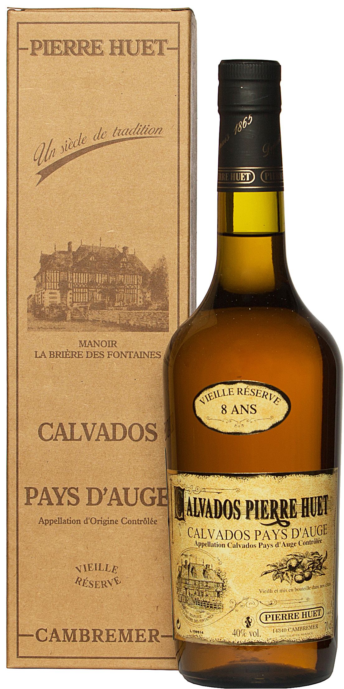Pierre Huet, Calvados Pays d'Auge Vieille Reserve 8 Ans (Gift Box)
