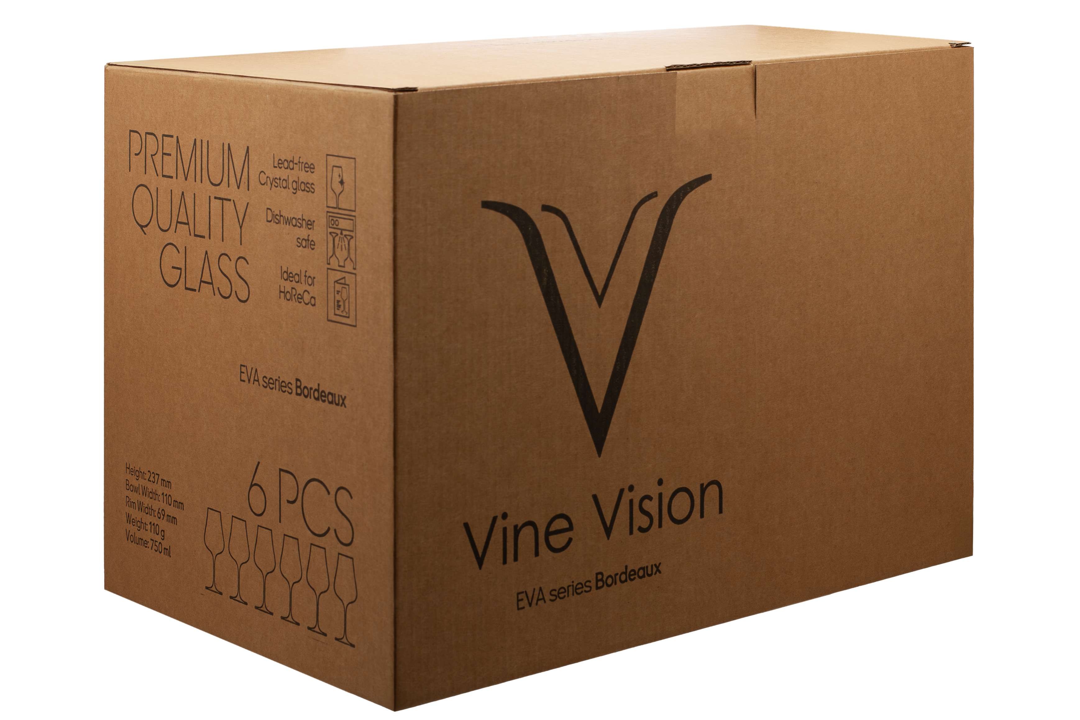 Бокалы Vine Vision, Eva Bordeaux, set of 6 glasses (gift box)